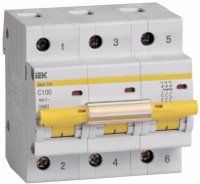 Выключатель-автомат IEK ВА 47-100  3P 100A 10кА хар-ка C