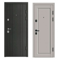 Дверь мет. НЕО-1 960*2050*90мм "П" софт серый/черный шелк