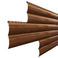 Сайдинг металл. Woodstock 0.356*3м ECOSTEEL Мореный дуб глянц. (0,5мм)