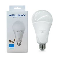 Лампа светодиодная  шар A60 9W Е27 дневной свет WELLMAX 6,5К