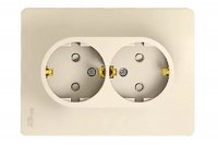 Розетка 2гн с/п с з/к Крем Glossa GSL000224 (10/60) купить в каталоге интернет магазина СМИТ с доставкой по Улан-Удэ