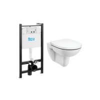 ПЭК ROCA DEBBA ROUND rimless(унитаз подв.+инст.+сиденье SUPRALIT),без кнопки,7.8931.0.498.0
