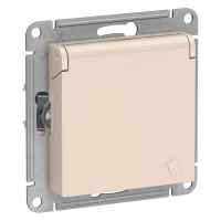 Розетка 1гн с/п с з/к штор. с крыш. IP44 Бежевый AtlasDesign ATN000246 (15/120)