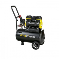 Компрессор Hanskonner HAC241 240/24 безмасляный, (1450Вт, 240л/мин, 24л, 8бар)