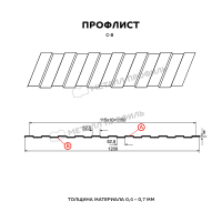 Профнастил  С-8 1,2*2,0м (ПЭ-01-8017-0,4) шоколад купить в каталоге интернет магазина СМИТ с доставкой по Улан-Удэ