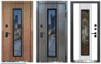 Дверь мет. DORSTON Термо ДАРКВУД Ст.пак (ПН+ТК), Муар черн ср НФТ-3/Ф-63 (Вудлайн тем/Лофт грей) ЗК 860*2050 "П" 