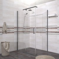 Душевая ширма Терра-Графит, 120х90, прямоуг,без поддона