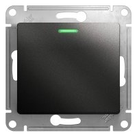 Выключатель 1 кл с/п с подсв Антрацит Glossa GSL000713 (20/160)