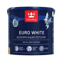 Краска TIKKURILA EURO WHITE  2,7 л  для потолка купить в каталоге интернет магазина СМИТ с доставкой по Улан-Удэ