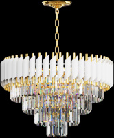 Люстра AU32117/8-550*380 FGD+WH (H max 650) Хрусталь Е14*40W золото+белый