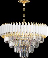 Люстра AU32117/8-550*380 FGD+WH (H max 650) Хрусталь Е14*40W золото+белый