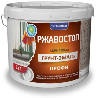 Эмаль Грунт 3 в 1 АКВАСМИТ черная RAL9005, 6кг