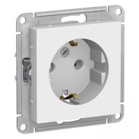 Розетка 1гн с/п с з/к Со шторками Белый AtlasDesign ATN000145 (20/160)