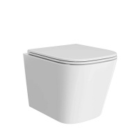 Унитаз подвесной KERAMA MARAZZI CUBO,безободковый с крепежом и сиденьем, белый глянцевый,CU.wc.02