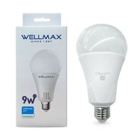 Лампа светодиодная  шар A60 9W Е27 нейтральный белый свет WELLMAX 4К