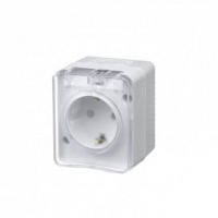Розетка 1гн с з/к о/п со шт. БЕЛЫЙ AtlasDesign PROFI IP54 16А 250B (12/96) ATN540145