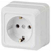 Розетка 1гн о/п с/з 16А 220В белая ЭРА Intro Quadro (Б0053783)