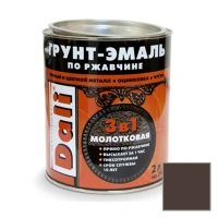 Эмаль Грунт молотковая DALI коричневая, 2л (3)