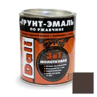 Эмаль Грунт молотковая DALI коричневая, 2л (3)