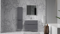 Тумба WECTOR 80 подвесная антрацит, с раковиной CLASSICA 80 купить в каталоге интернет магазина СМИТ с доставкой по Улан-Удэ