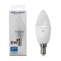 Лампа светодиодная  свеча 8W Е14 дневной свет WELLMAX 6,5К