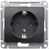 Розетка 1гн с/п с з/к Антрацит Glossa GSL000743 (20/160) купить в каталоге интернет магазина СМИТ с доставкой по Улан-Удэ