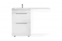 Тумба FORTE 120 напольная левая белая, с раковиной KAMILLA 1200*480 