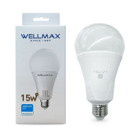 Лампа светодиодная  шар A60 15W Е27 дневной свет WELLMAX 6,5К