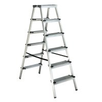  Стремянка 2-сторонняя алюминиевая 6 ступ Kollmax (KMH1206)