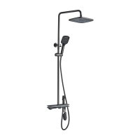 Душевая система LAUTE T9214Y,графит,с подсветкой,термостат