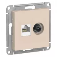 Розетка TV+RJ45 с/п Бежевый AtlasDesign ATN000289 (10/60)
