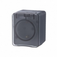 Розетка 1гн с з/к о/п со шт. АНТРАЦИТ AtlasDesign PROFI IP54 16А 250B (12/96) ATN544045