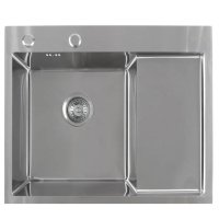 Мойка нерж. врез. LAUTE 650*500, ЧЁРНЫЙ, ЛЕВАЯ компл. сифон, (толщина 3,0*0,8 мм., глубина 200 мм.) (T76550H-L)