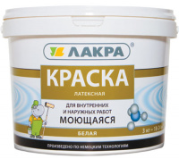 Краска в/д Моющаяся Лакра  3кг  купить в каталоге интернет магазина СМИТ с доставкой по Улан-Удэ