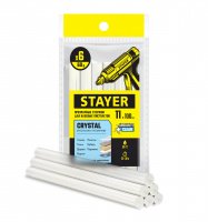 Стержни клеевые d-11мм 200мм 6шт прозрачные STAYER Universal (2-06821-T-S06) купить в каталоге интернет магазина СМИТ с доставкой по Улан-Удэ