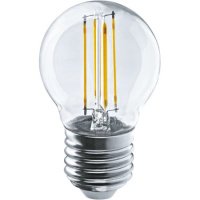 Лампа светодиодная шар P45 E27 10Вт теплый свет филамент (нитевидная) прозр. General LOFT